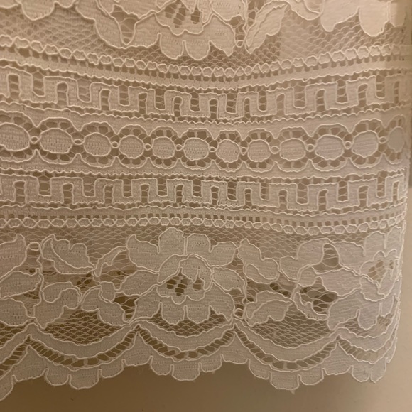 Talbots Cream Lace w/black velvet trim 1X - Picture 6 of 7